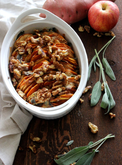 Sweet Potato and Apple Gratin with Browned Butter