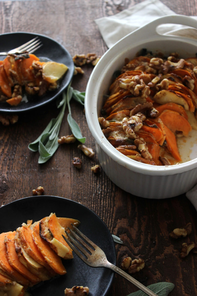 Sweet Potato and Apple Gratin the bay leaf kitchen