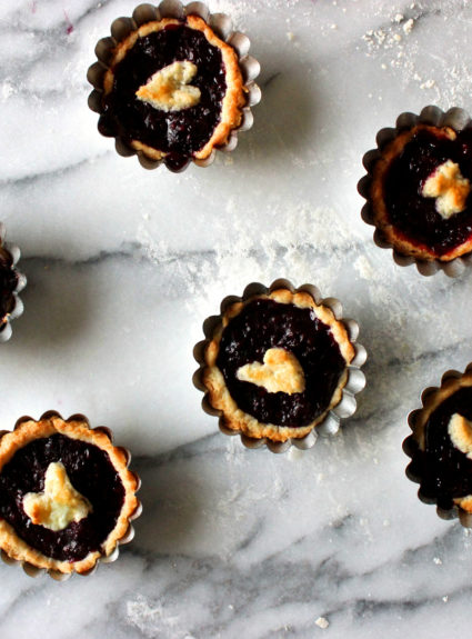 Mini Blackberry Pies with Honey Crust