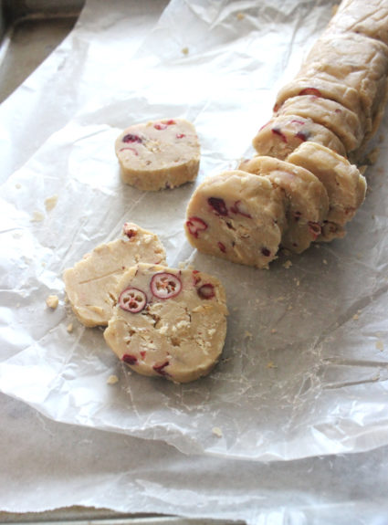 Cranberry Almond Slice-and-Bake Cookies