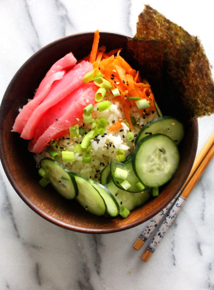 Sushi Bowls with Sweet Soy Ginger Lime Sauce