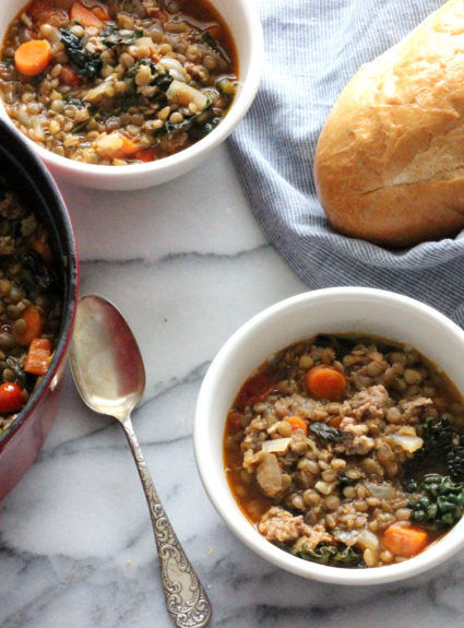Easy Lentil and Italian Sausage Soup