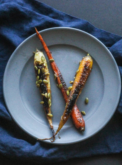 Miso Maple Roasted Carrots with Pepitas