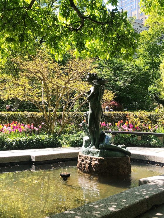 fountain in central park conservatory garden